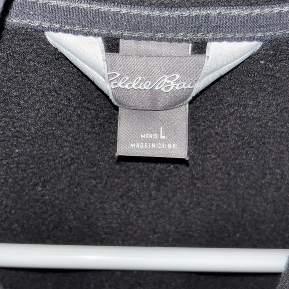 Eddie Bauer Button Up Sweatshirt Black Large - Picture 3 of 3